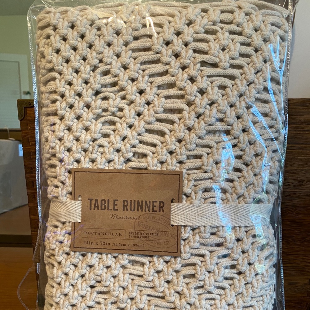 World Market Macrame Table Runner